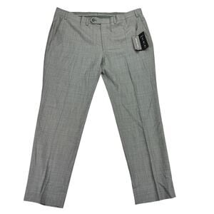 Michael Kors Mens Malone Classic Fit Plaid Stretch Suit Pants Gray Blue 40x30